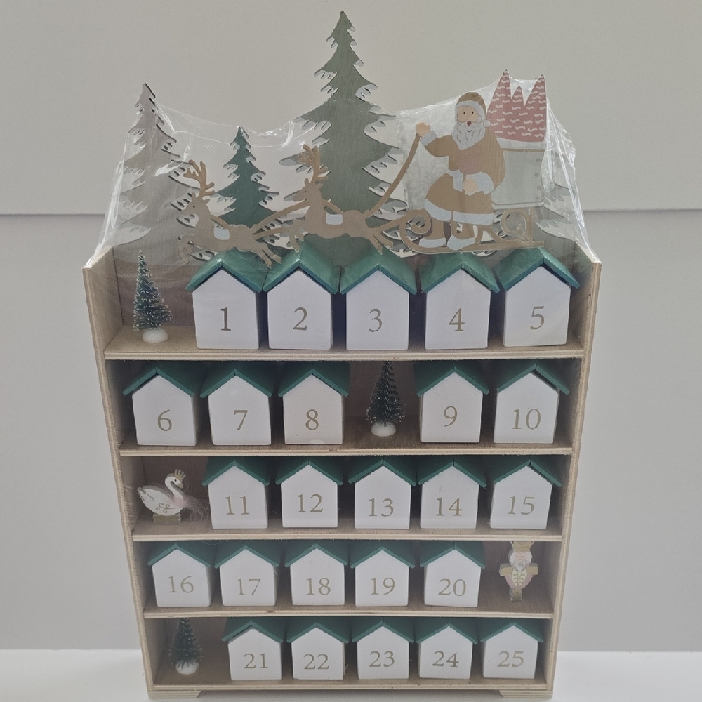 NWT Christmas Advent Calendar with Santa and Reindeer